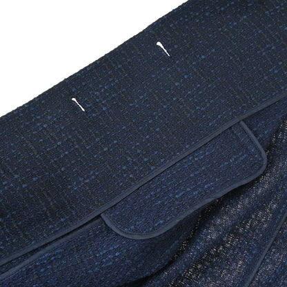 Chanel 2001 Setup Suit Jacket Skirt Tweed Navy #40 #38