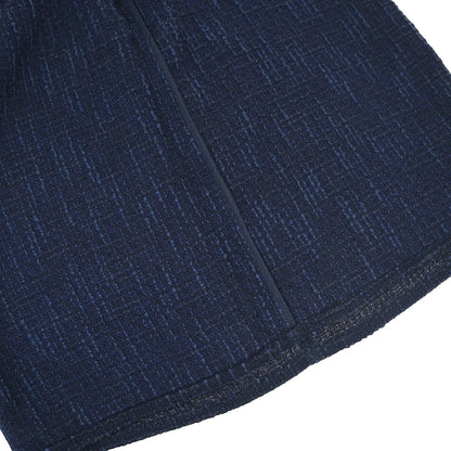Chanel 2001 Setup Suit Jacket Skirt Tweed Navy #40 #38