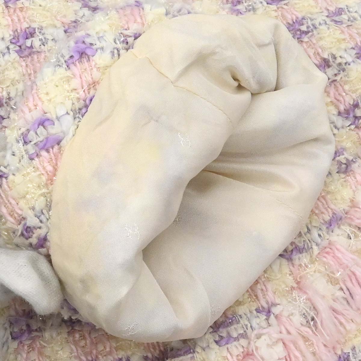 Chanel 1993 Single Breasted Collarless Tweed Jacket Purple #38