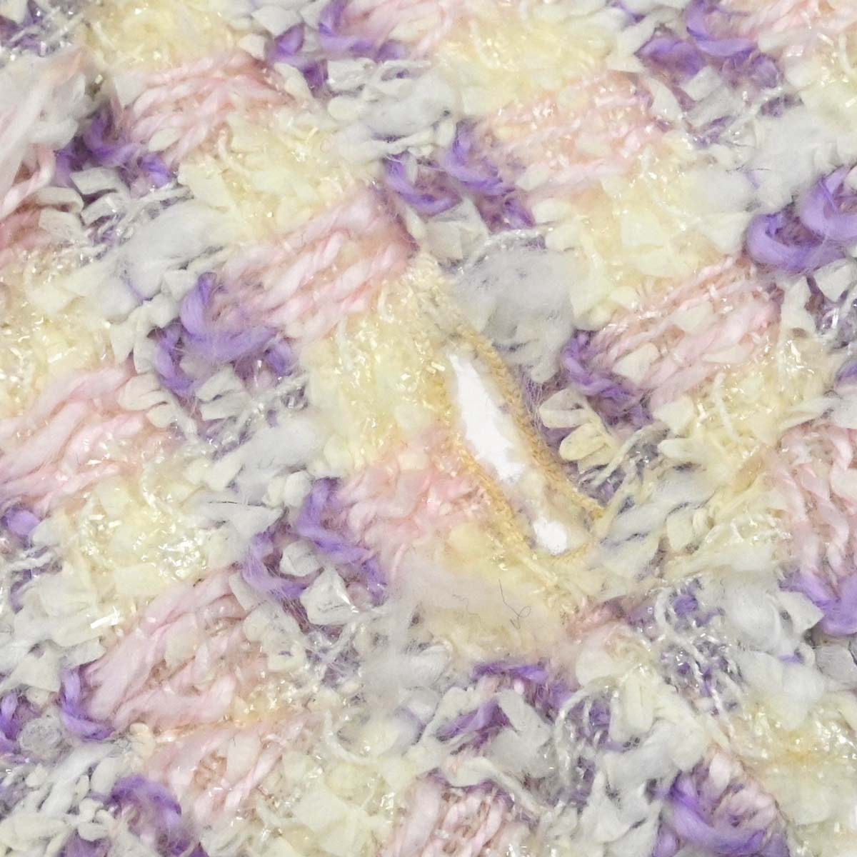 Chanel 1993 Single Breasted Collarless Tweed Jacket Purple #38