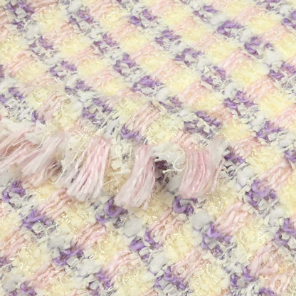 Chanel 1993 Single Breasted Collarless Tweed Jacket Purple #38