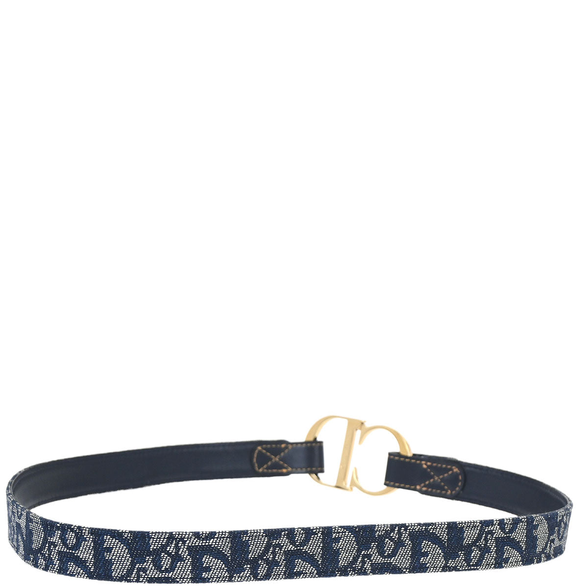 Christian Dior Trotter Belt Navy #85 Small Good
