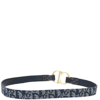 Christian Dior Trotter Belt Navy #85 Small Good