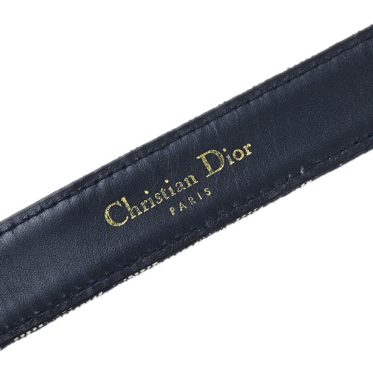 Christian Dior Trotter Belt Navy #85 Small Good