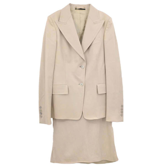 Gucci 2004 Setup Suit Jacket Skirt Light Beige #40