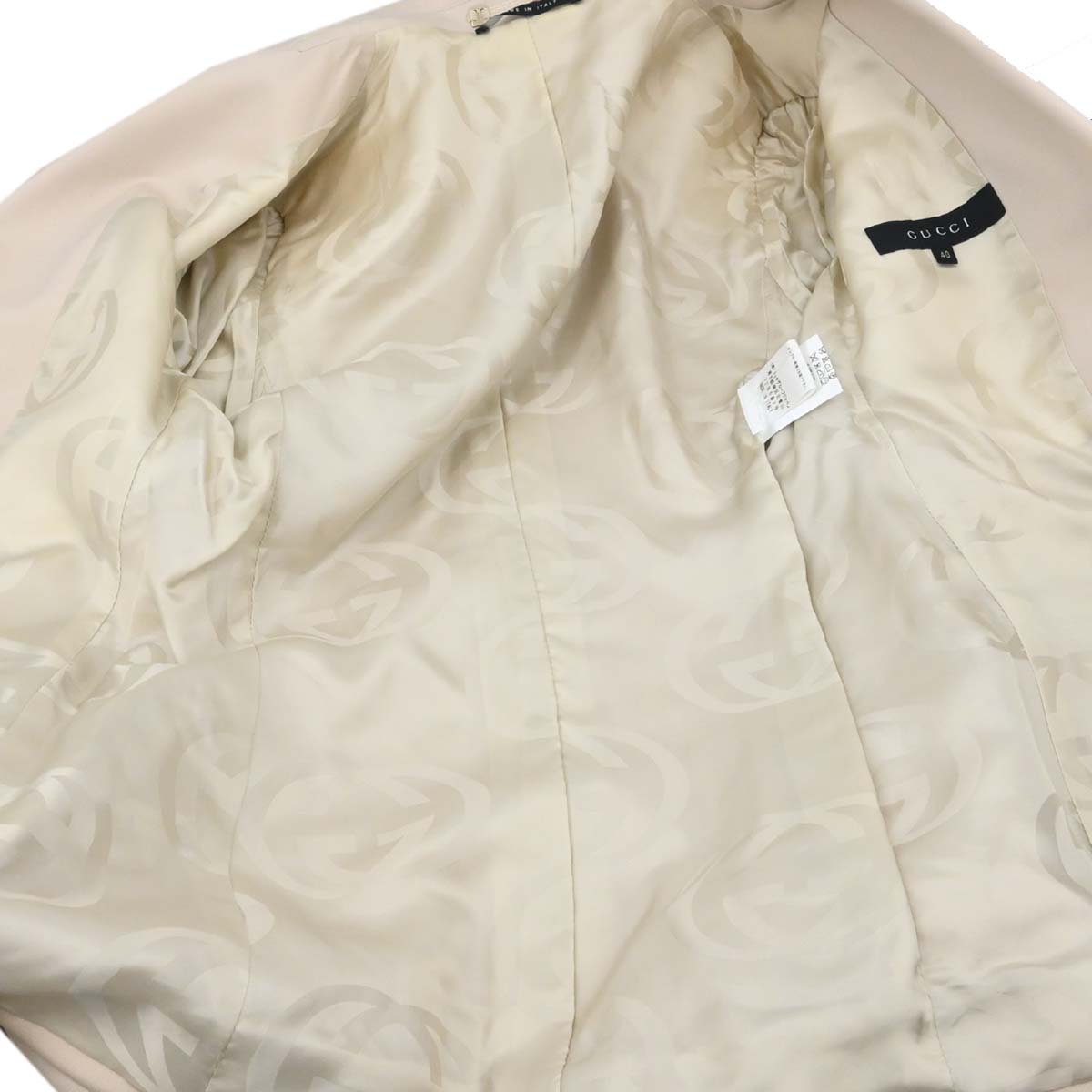 Gucci 2004 Setup Suit Jacket Skirt Light Beige #40