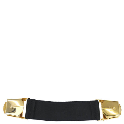 Chanel Black Canvas Logo Clip Armband Wristband 33 Small Good