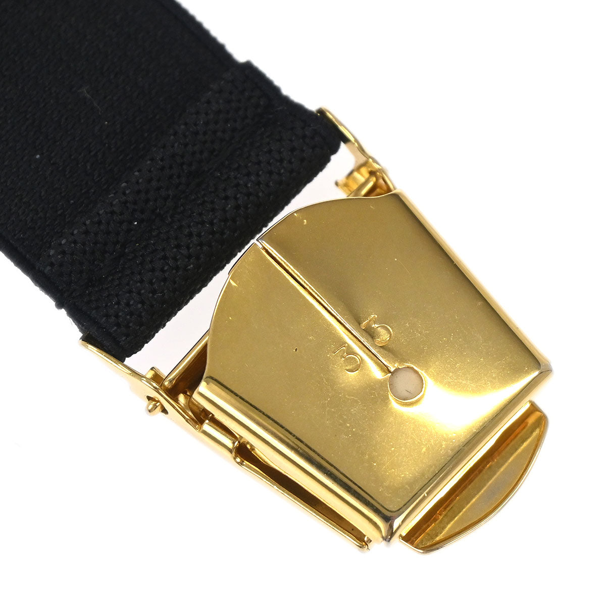 Chanel Black Canvas Logo Clip Armband Wristband 33 Small Good
