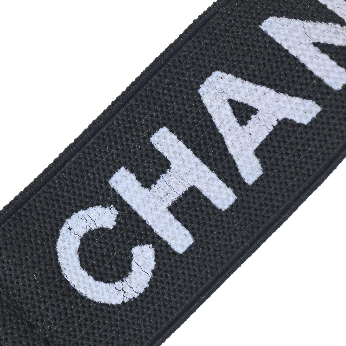 Chanel Black Canvas Logo Clip Armband Wristband 33 Small Good