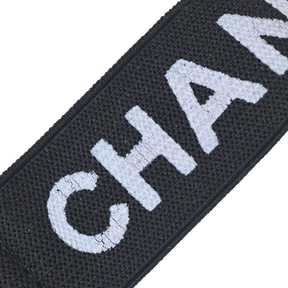 Chanel Black Canvas Logo Clip Armband Wristband 33 Small Good