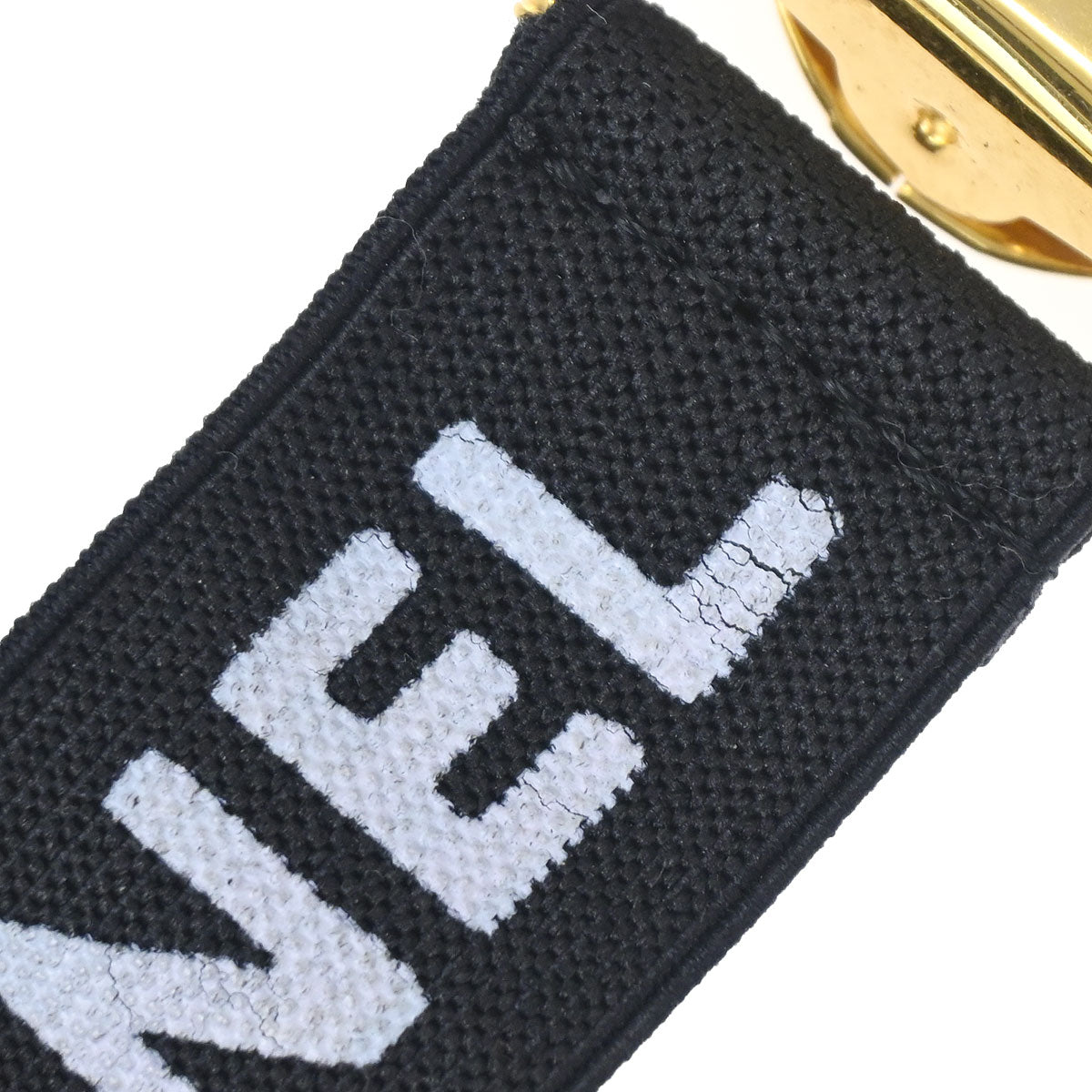 Chanel Black Canvas Logo Clip Armband Wristband 33 Small Good