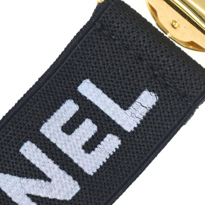 Chanel Black Canvas Logo Clip Armband Wristband 33 Small Good
