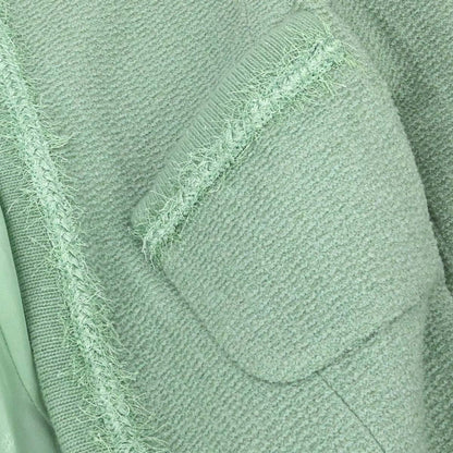 Chanel 1994 Setup Suit Jacket Skirt Mint Green #40