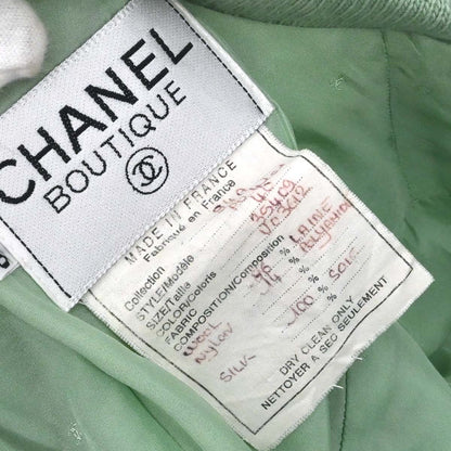 Chanel 1994 Setup Suit Jacket Skirt Mint Green #40