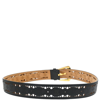 Louis Vuitton Black Nomade Phoenix Punching Belt M9679T #95/38 Small Good
