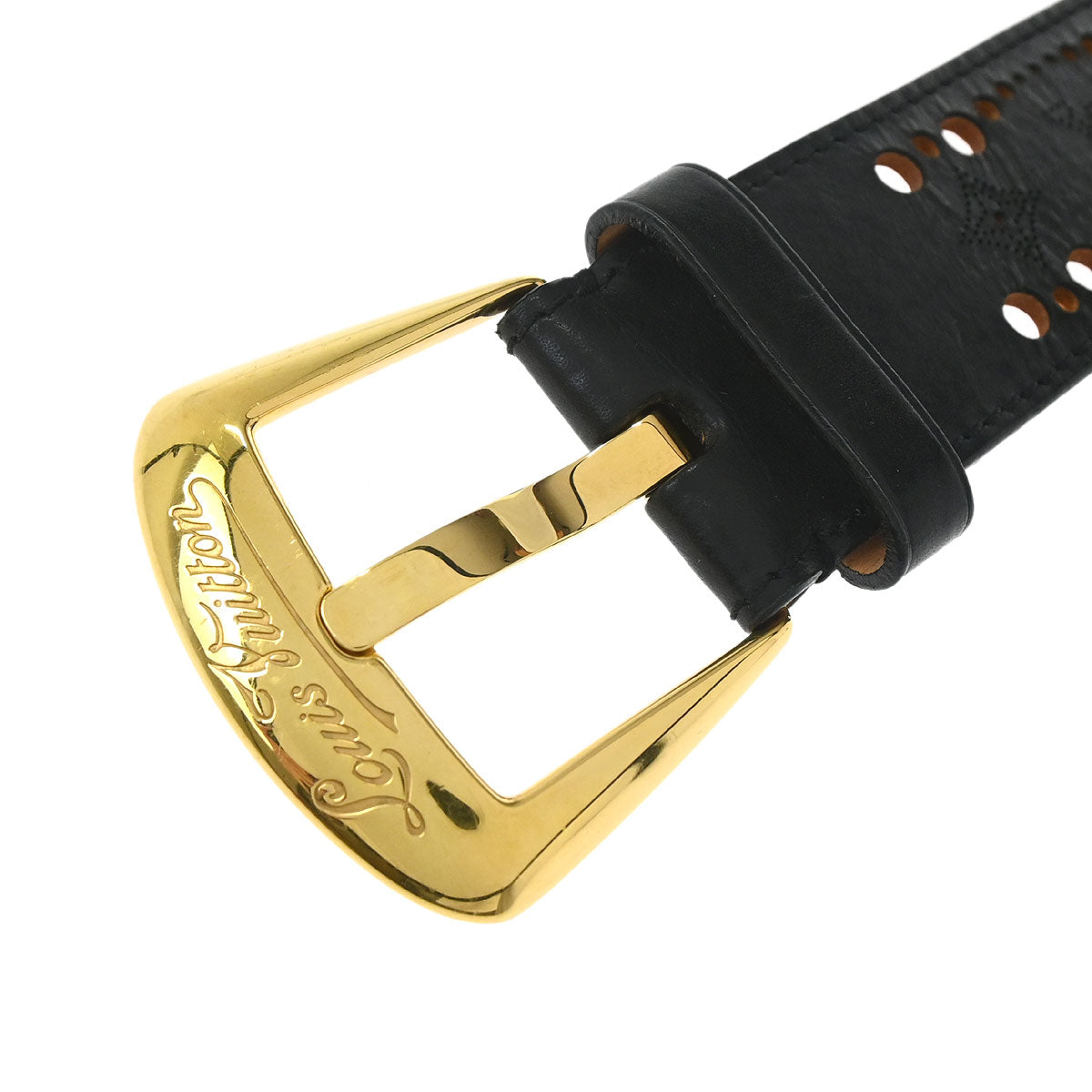 Louis Vuitton Black Nomade Phoenix Punching Belt M9679T #95/38 Small Good