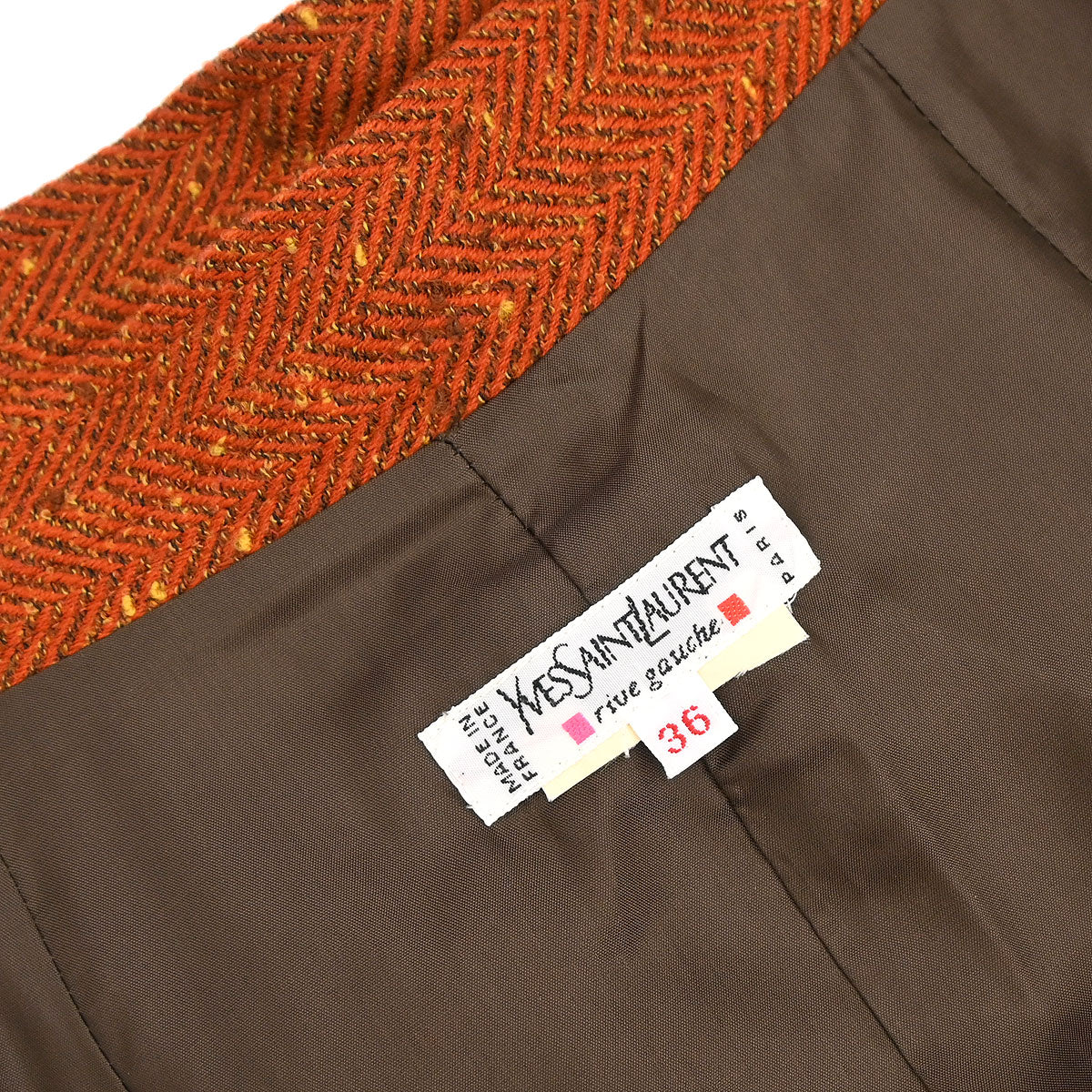 Yves Saint Laurent Setup Suit Jacket Skirt Brown #36