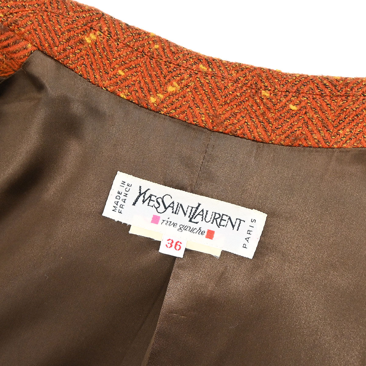 Yves Saint Laurent Setup Suit Jacket Skirt Brown #36