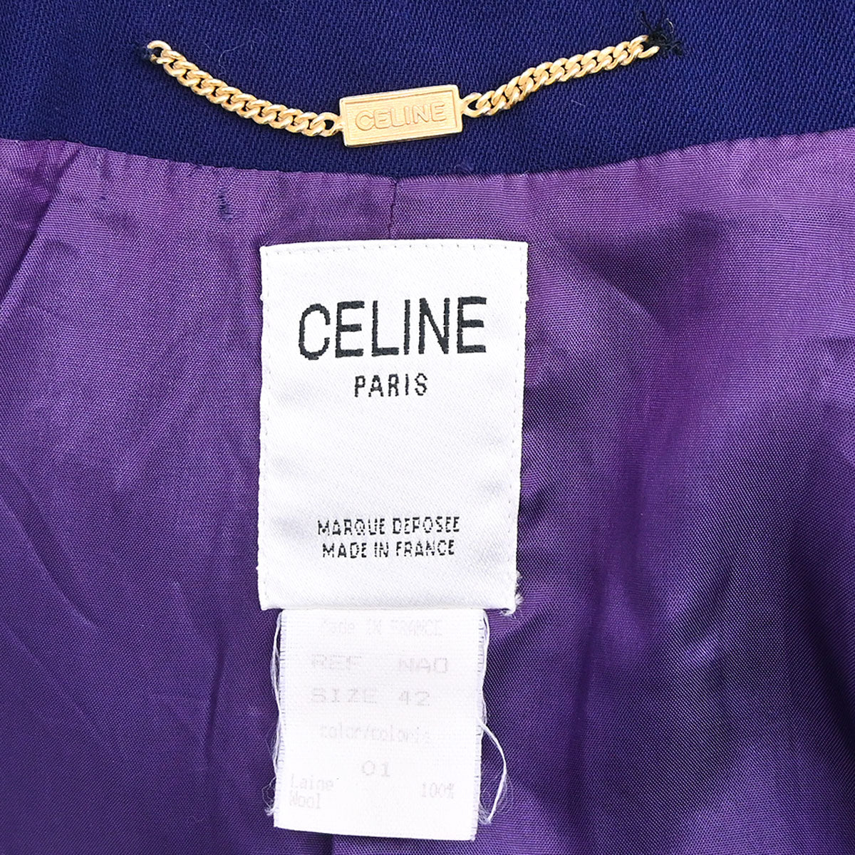 Celine Double Breasted Jacket Navy #42