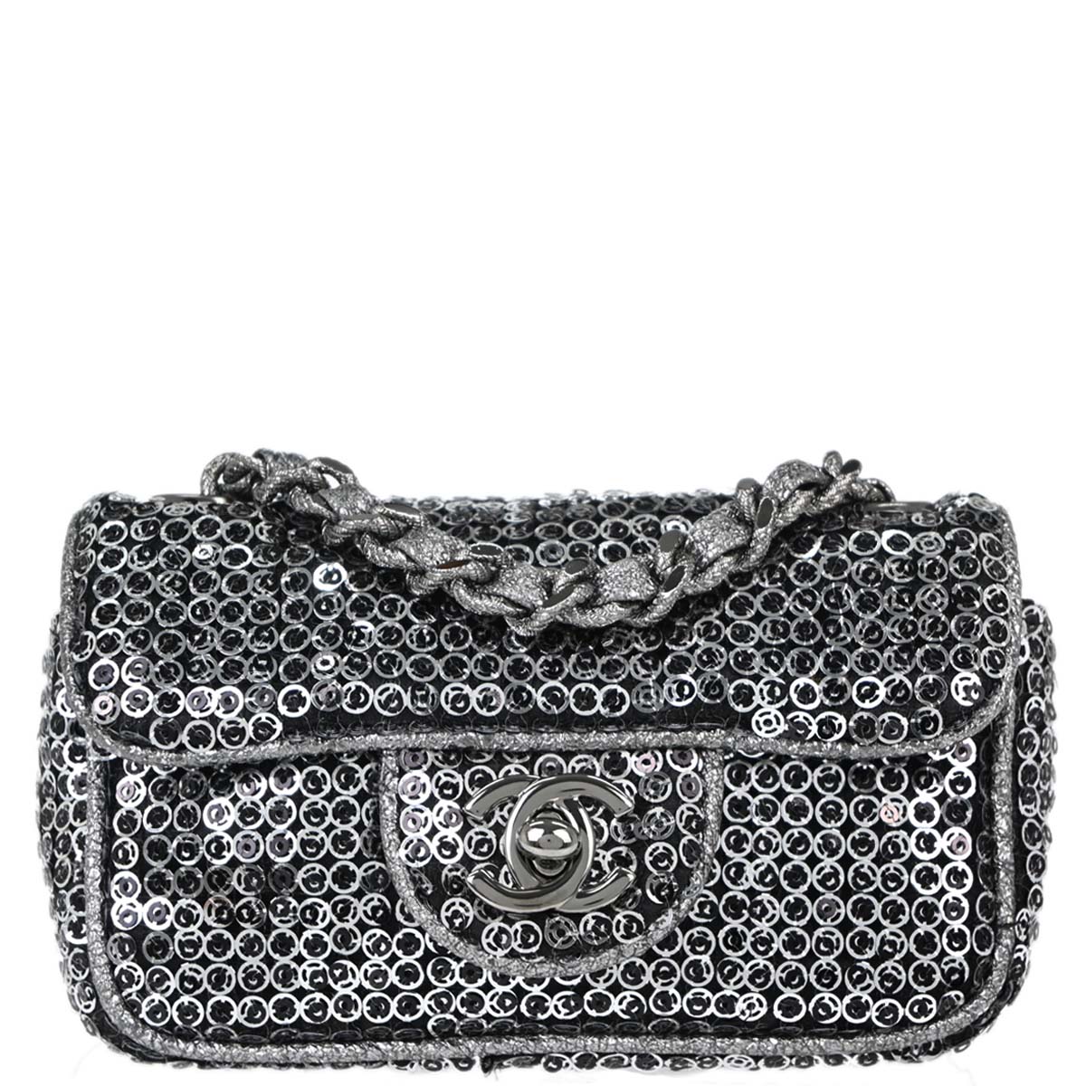 Chanel 2006-2008 Silver Sequins Shoulder Bag