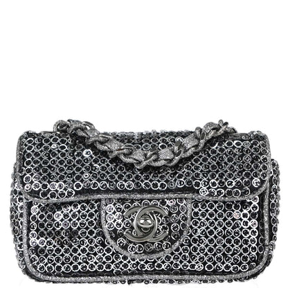 Chanel 2006-2008 Silver Sequins Shoulder Bag