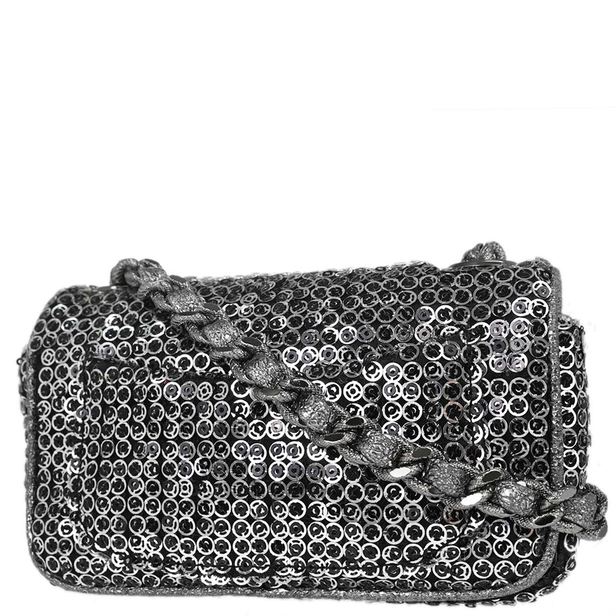 Chanel 2006-2008 Silver Sequins Shoulder Bag