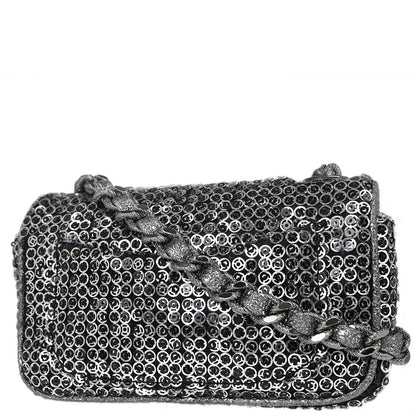 Chanel 2006-2008 Silver Sequins Shoulder Bag