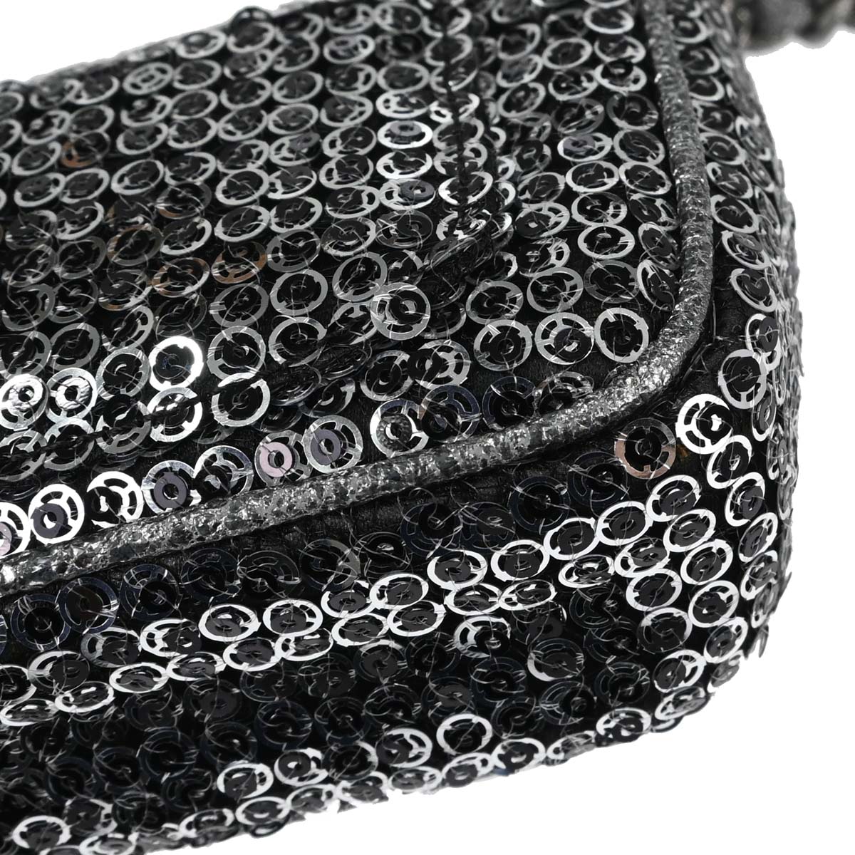 Chanel 2006-2008 Silver Sequins Shoulder Bag