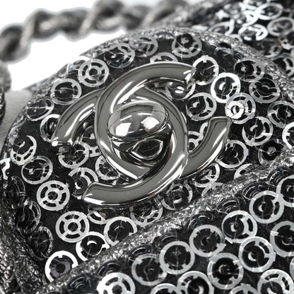 Chanel 2006-2008 Silver Sequins Shoulder Bag