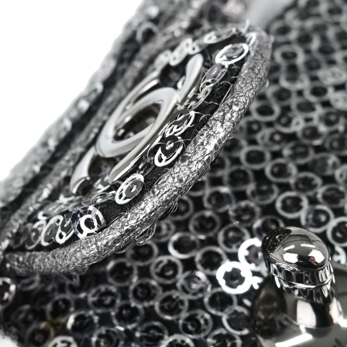Chanel 2006-2008 Silver Sequins Shoulder Bag