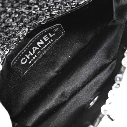 Chanel 2006-2008 Silver Sequins Shoulder Bag