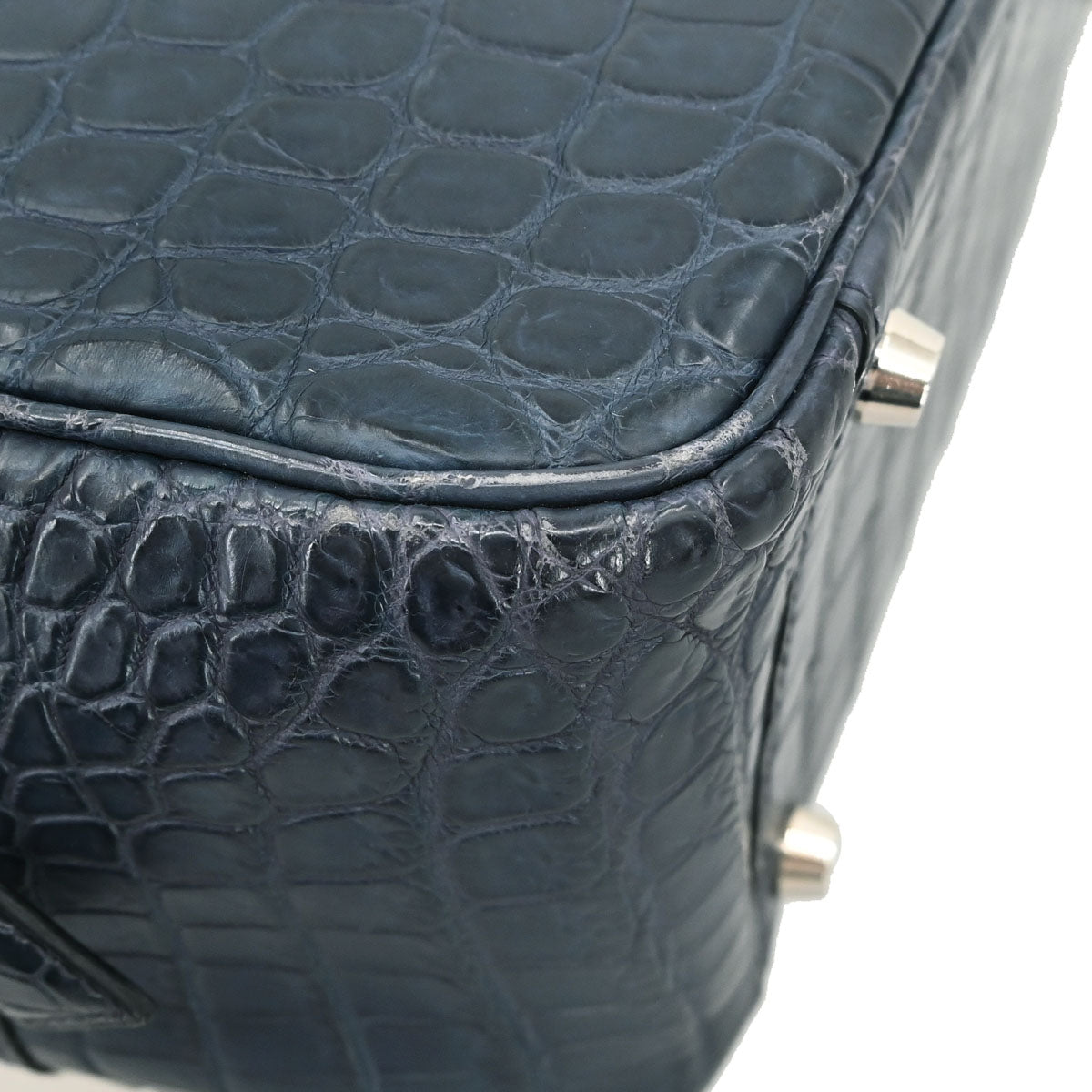 Hermes * Blue Marine Matt Niloticus Plume 28 Handbag