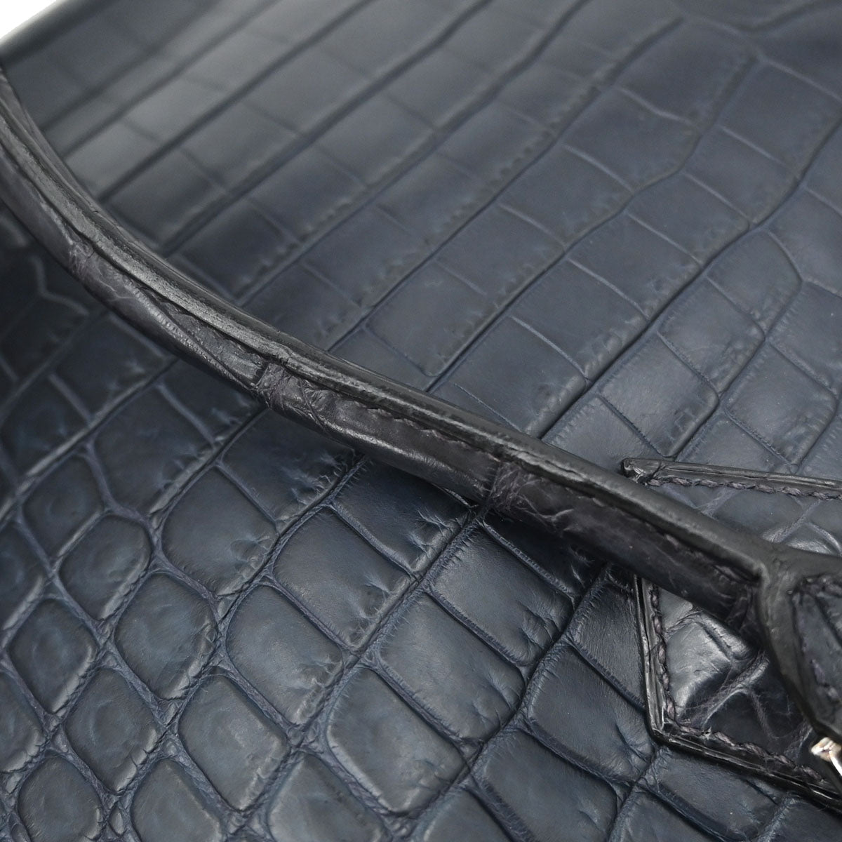 Hermes * Blue Marine Matt Niloticus Plume 28 Handbag