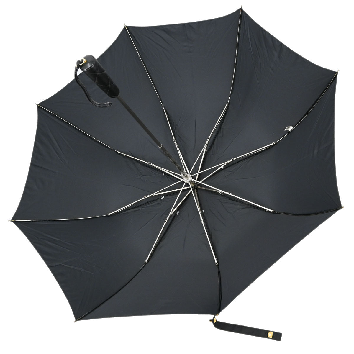 Chanel Black Folding Umbrella & Bag Set Small Good