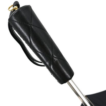 Chanel Black Folding Umbrella & Bag Set Small Good