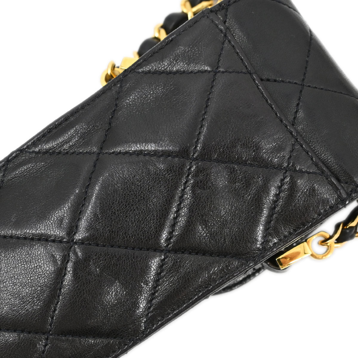 Chanel Black Folding Umbrella & Bag Set Small Good