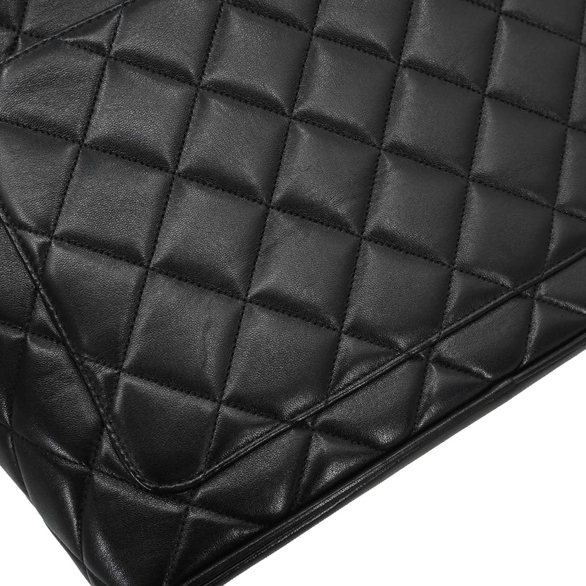 Chanel 1997-1999 Black Lambskin Medallion Tote Handbag