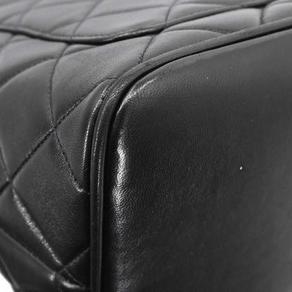 Chanel 1997-1999 Black Lambskin Medallion Tote Handbag