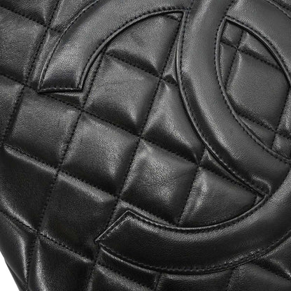 Chanel 1997-1999 Black Lambskin Medallion Tote Handbag