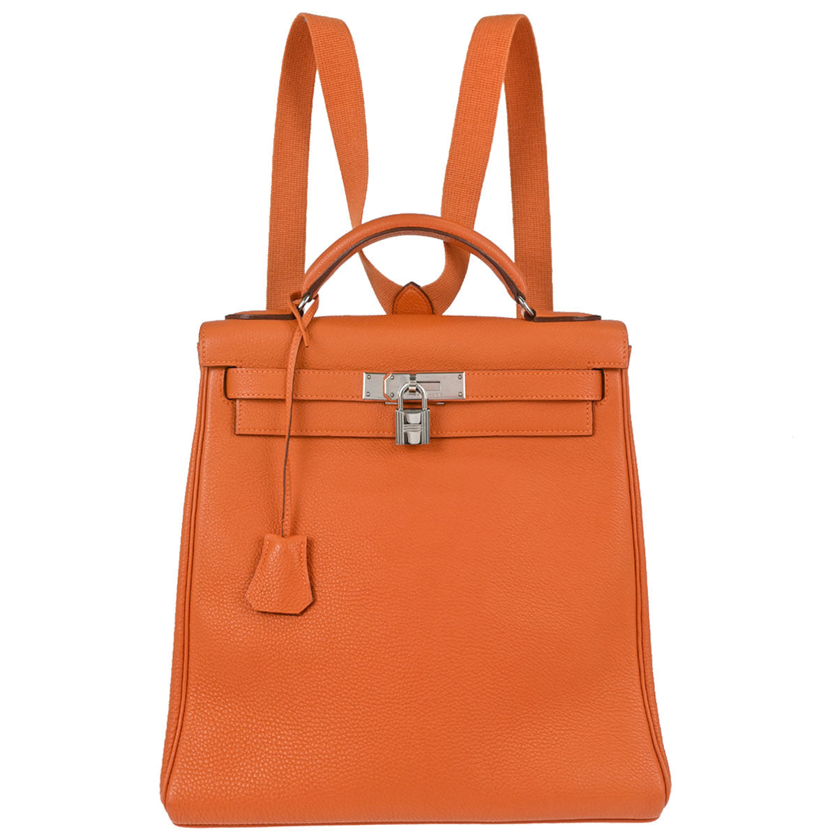 Hermes Orange Togo Kelly A Dos GM Backpack
