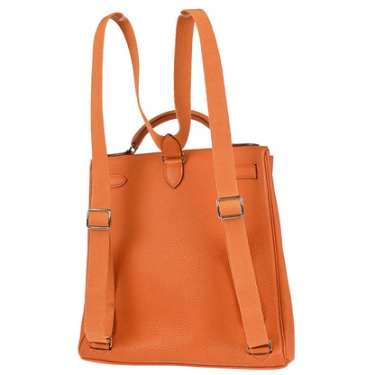 Hermes Orange Togo Kelly A Dos GM Backpack