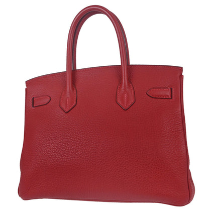 Hermes Rouge Garance Taurillon Clemence Birkin 30 Handbag