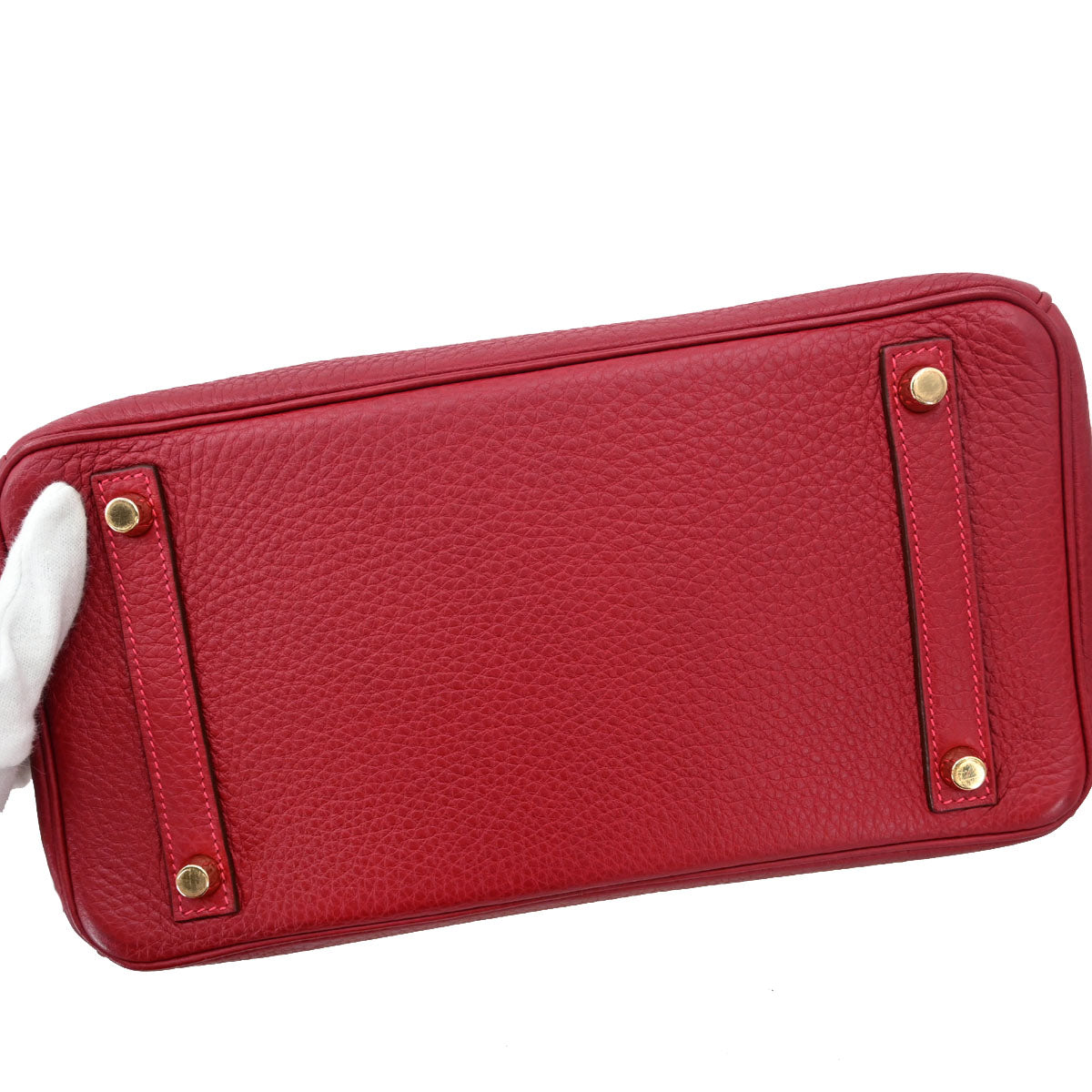 Hermes Rouge Garance Taurillon Clemence Birkin 30 Handbag