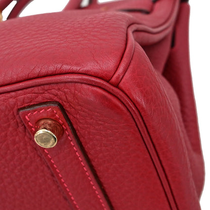 Hermes Rouge Garance Taurillon Clemence Birkin 30 Handbag