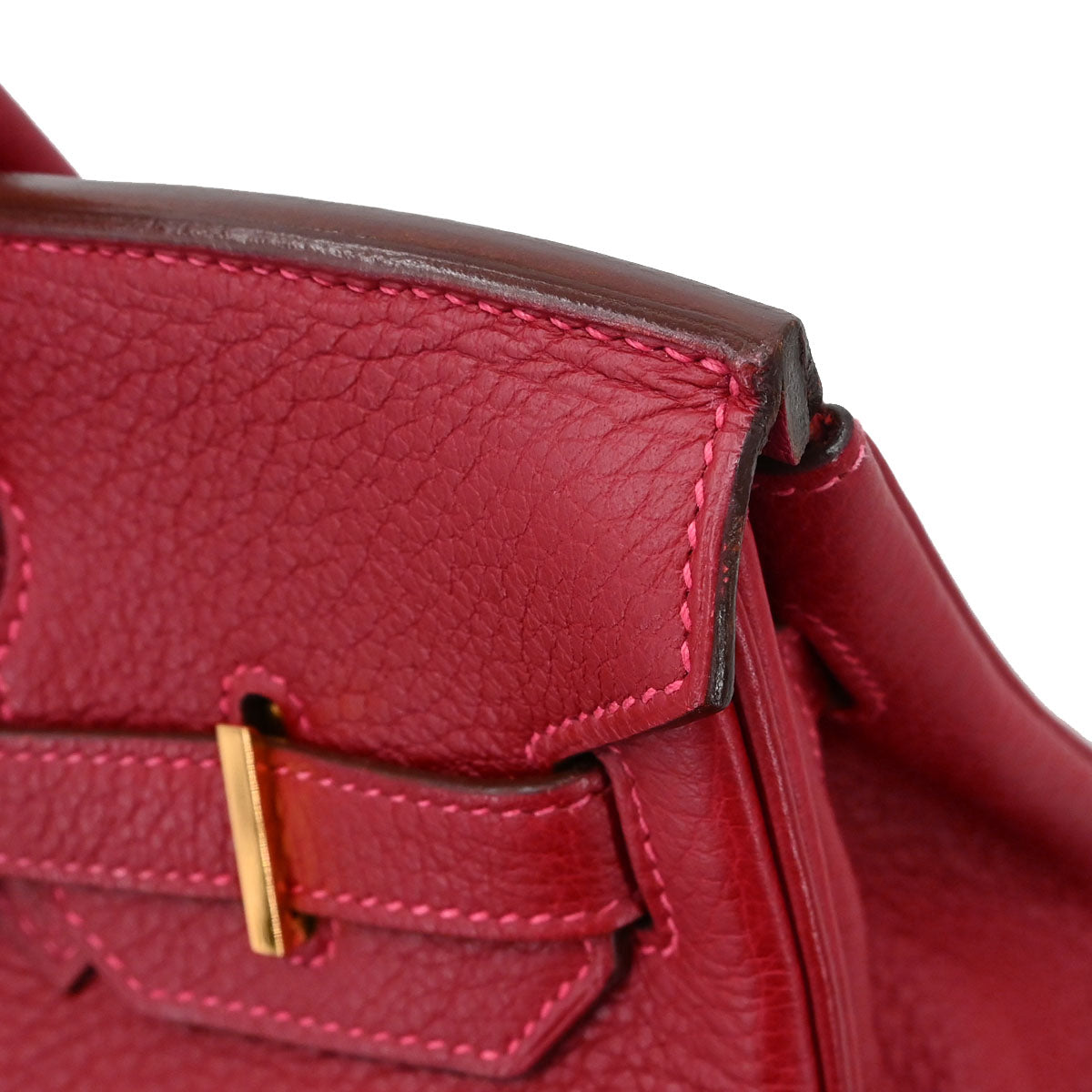 Hermes Rouge Garance Taurillon Clemence Birkin 30 Handbag