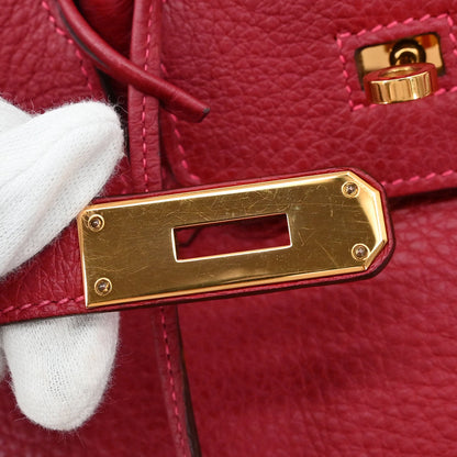 Hermes Rouge Garance Taurillon Clemence Birkin 30 Handbag