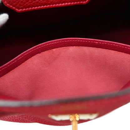 Hermes Rouge Garance Taurillon Clemence Birkin 30 Handbag