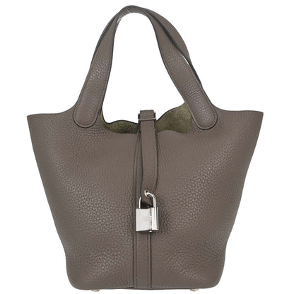 Hermes Etain Taurillon Clemence Picotin Lock 18 PM Handbag