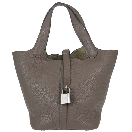 Hermes Etain Taurillon Clemence Picotin Lock 18 PM Handbag