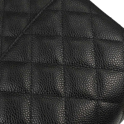 Chanel Black Caviar Skin Jumbo Classic Double Flap Shoulder Bag